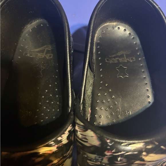 Dansko Metallic Patent Clogs Black Silver Women's Size EU 39/8.5 - Picture 6 of 6
